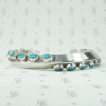 Carinated Coin Silver Cuff with Turquoise