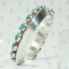 Carinated Coin Silver Cuff with Turquoise