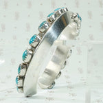 Carinated Coin Silver Cuff with Turquoise