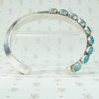 Carinated Coin Silver Cuff with Turquoise