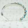 Carinated Coin Silver Cuff with Turquoise