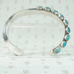 Carinated Coin Silver Cuff with Turquoise