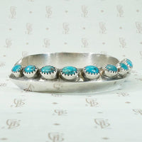 Carinated Coin Silver Cuff with Turquoise
