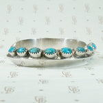 Carinated Coin Silver Cuff with Turquoise