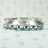 Carinated Coin Silver Cuff with Turquoise