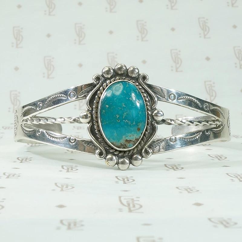 Classic Silver & Turquoise Cuff from Bell Trading Post