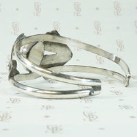 Silver & Turquoise Cuff with Applied Maple Seeds