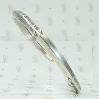 Navajo Slim Silver Cuff with Rocker Designs