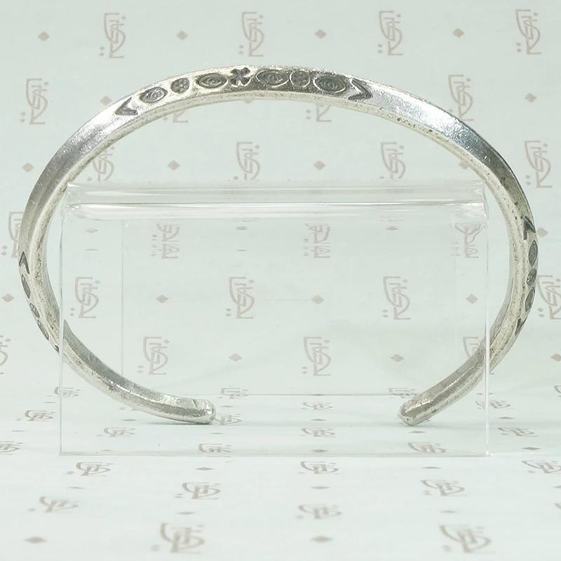 Navajo Slim Silver Cuff with Rocker Designs