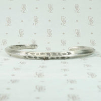 Navajo Slim Silver Cuff with Rocker Designs