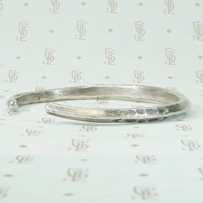 Navajo Slim Silver Cuff with Rocker Designs