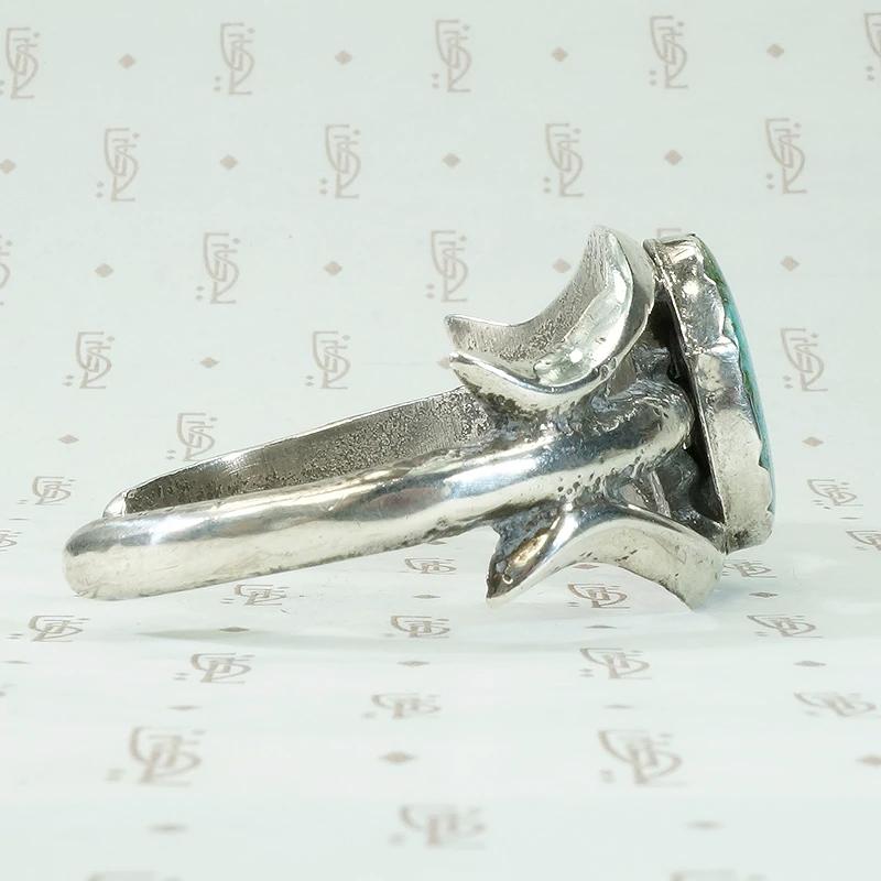 Mesmeric Turquoise in Sand Cast Silver Cuff