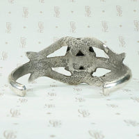Mesmeric Turquoise in Sand Cast Silver Cuff