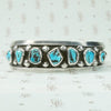 Kingman Turquoise Navajo Coin Silver Cuff