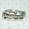 Kingman Turquoise Navajo Coin Silver Cuff