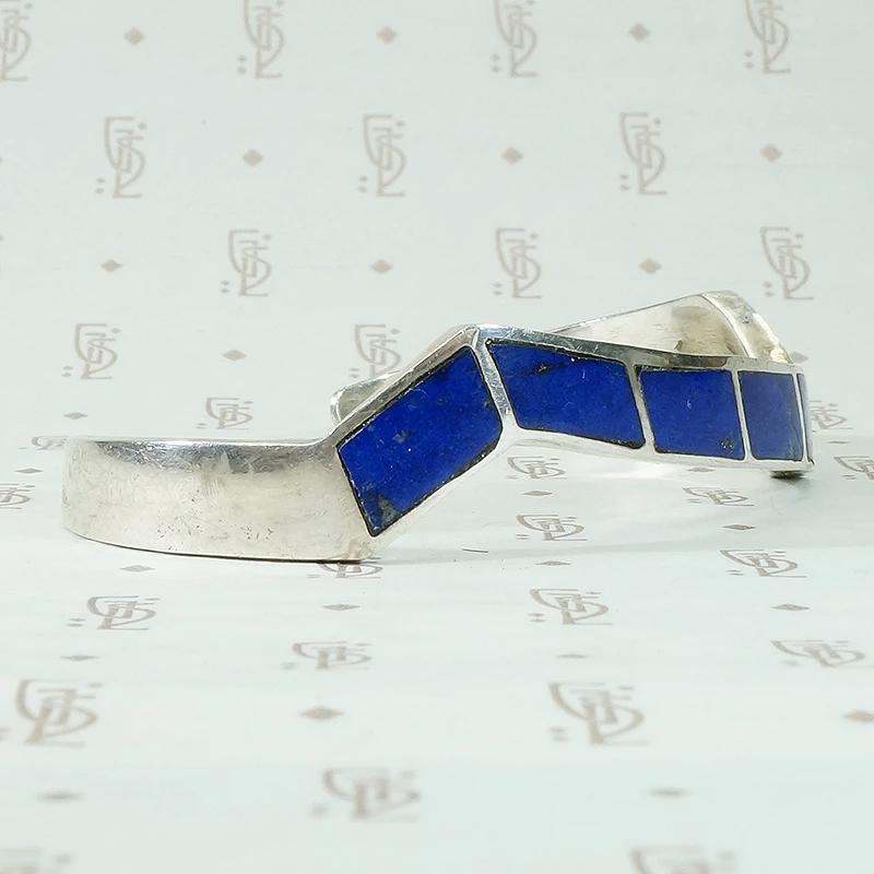 Lightning Bolt Cuff of Electrifying Lapis Inlay