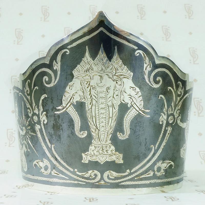 Incredible Siam Silver & Niello Erawan Elephant Cuff