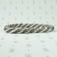 High Grade Silver Twist "D" Bangle Bracelet