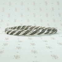 High Grade Silver Twist "D" Bangle Bracelet