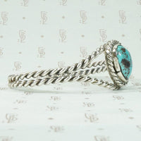 Turquoise & Twisted Sterling Silver Cuff Bracelet