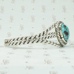 Turquoise & Twisted Sterling Silver Cuff Bracelet