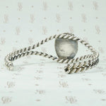 Turquoise & Twisted Sterling Silver Cuff Bracelet