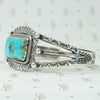 Coin Silver & Turquoise Cuff with Exquisite Details