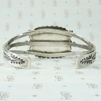 Coin Silver & Turquoise Cuff with Exquisite Details