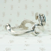 Silver & Turquoise Cuff with Romantic Flourish
