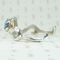 Silver & Turquoise Cuff with Romantic Flourish