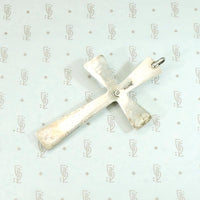 Sand Cast Silver Cross with Kingman Turquoise