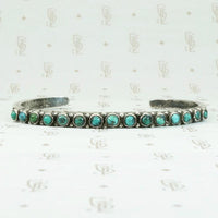 Slim Petit Point Turquoise Cuff with Rocker Designs