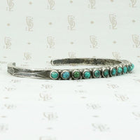Slim Petit Point Turquoise Cuff with Rocker Designs