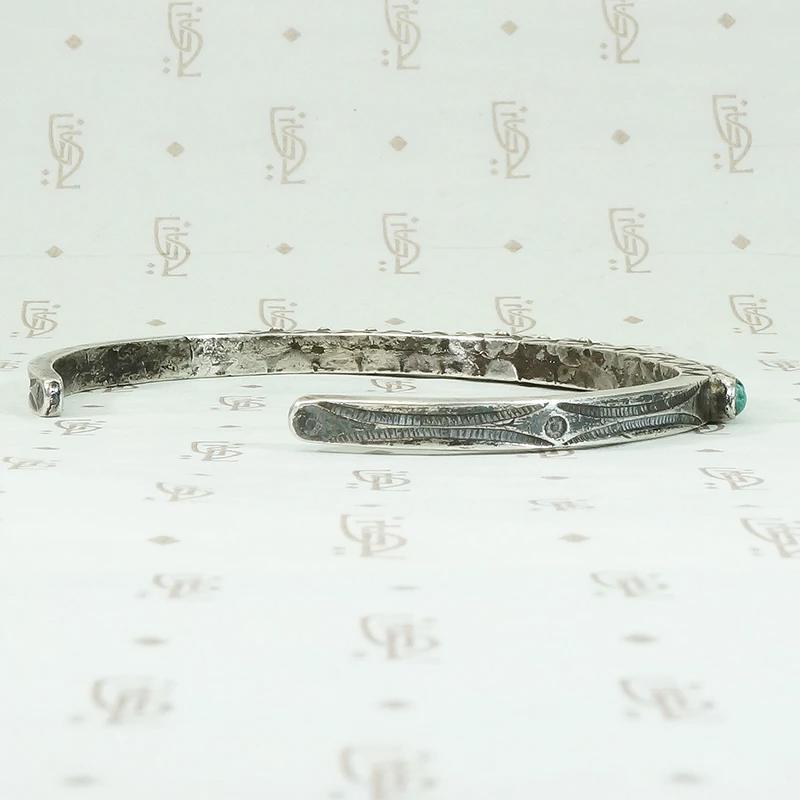 Slim Petit Point Turquoise Cuff with Rocker Designs