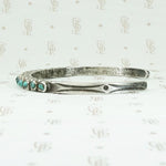 Slim Petit Point Turquoise Cuff with Rocker Designs