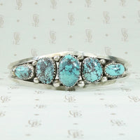 Dramatic Black Webbed Turquoise Silver Cuff