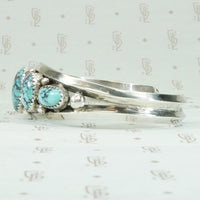 Dramatic Black Webbed Turquoise Silver Cuff