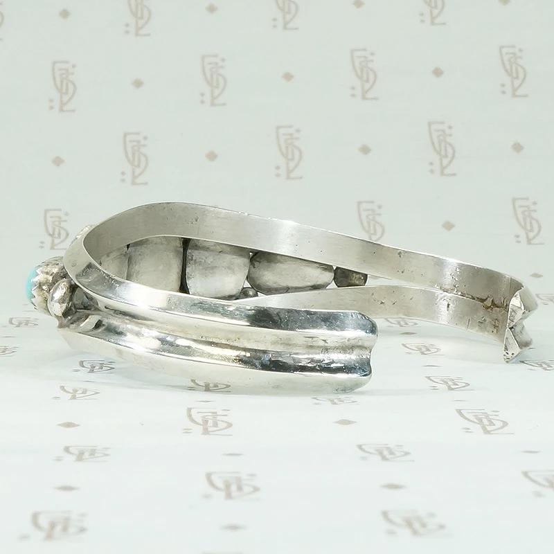 Dramatic Black Webbed Turquoise Silver Cuff