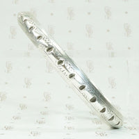 Heavy Coin Silver Bangle Bracelet in Small Size