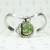 Glossy Green Jade  & Sterling Silver Cuff Bracelet