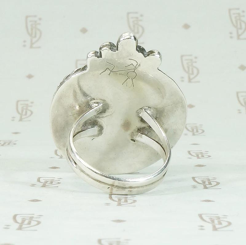 Mossy Green Jade & Sterling Silver Ring