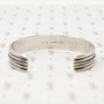 Zuni Needle Point Silver Cuff Signed E. L. Lonasee