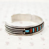 Zuni Needle Point Silver Cuff Signed E. L. Lonasee
