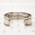Handsome Signed Silver Cuff with Inlay