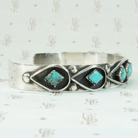 Zuni Cuff with Turquoise & Silver Overlay by Escalio