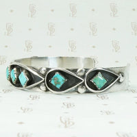 Zuni Cuff with Turquoise & Silver Overlay by Escalio