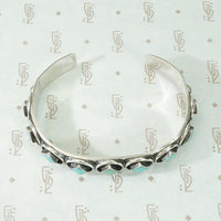 Slim Silver & Turquoise Cuff by Zuni Artist Cachini