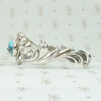 Romantic Sand Cast Silver & Turquoise Navajo Cuff
