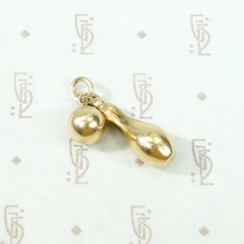 Bowling Ball & Pin 14k Gold Charm