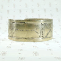 North African Engraved White Brass Cuff